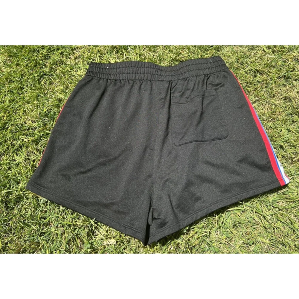 Victoria's Secret PINK Athletic Track Shorts‎ Women Medium Black Red Stripe Side